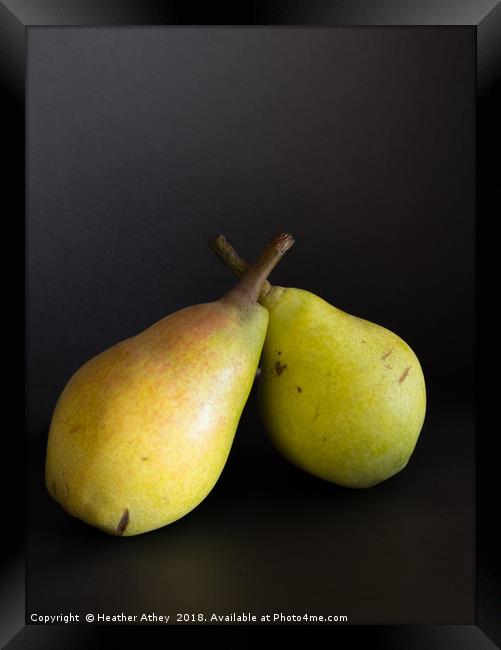 A pair of pears Framed Print by Heather Athey