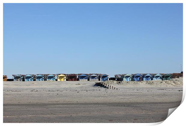 Beach Huts Print by kelly Draper