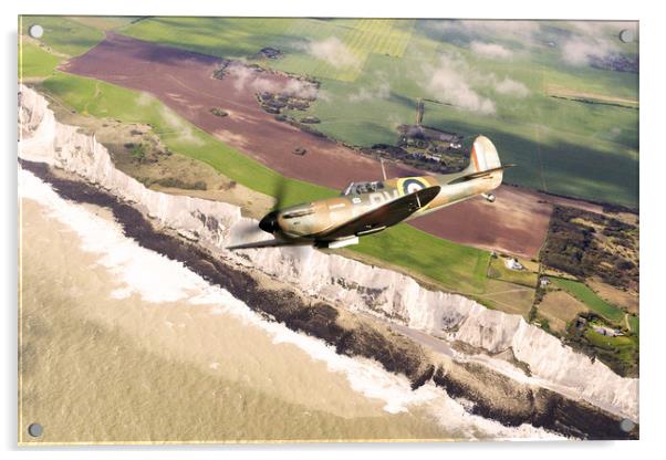 The Duxford Spitfire Acrylic by J Biggadike