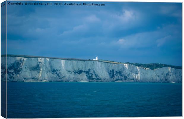 View at the Dover port, White Cliff Canvas Print by NKH10 Photography