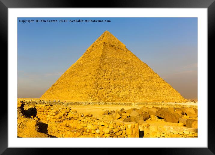 The Great Pyramid of Giza, Pyramids, Giza, Egypt,  Framed Mounted Print by John Keates