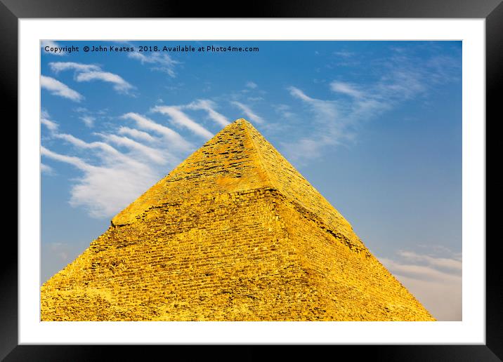 The Great Pyramid of Giza, Pyramids, Giza, Egypt,  Framed Mounted Print by John Keates