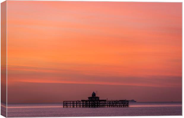 Sunset Herne Bay Pier Canvas Print by Robin Lee