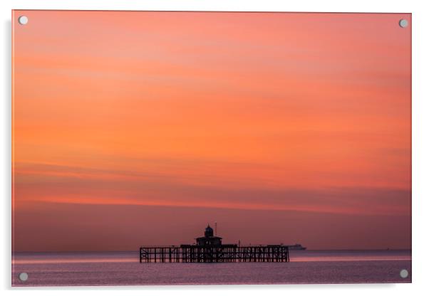 Sunset Herne Bay Pier Acrylic by Robin Lee