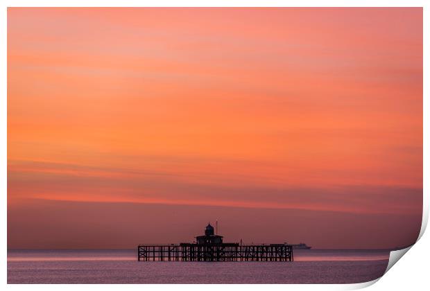 Sunset Herne Bay Pier Print by Robin Lee