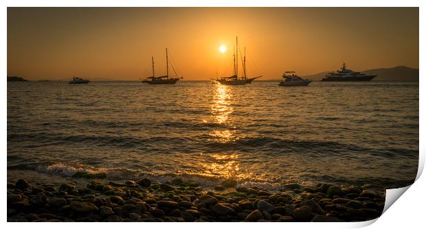 Sun setting in Mykonos Print by Naylor's Photography