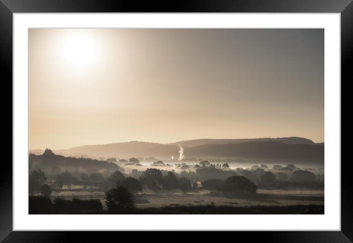 Misty Morning Sunrise Framed Mounted Print by Chris Sweet