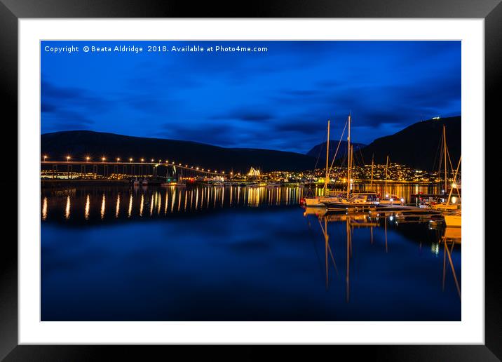 Blue hour in Tromso 1 Framed Mounted Print by Beata Aldridge