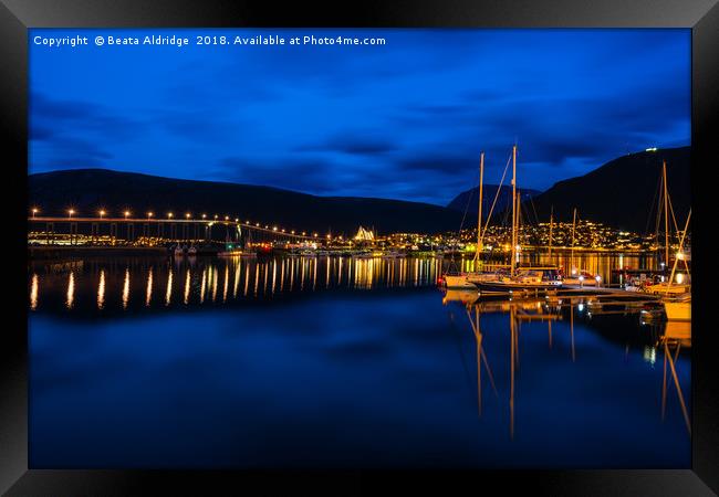 Blue hour in Tromso 1 Framed Print by Beata Aldridge