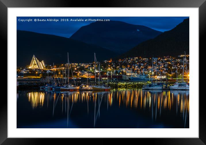 Blue hour in Tromso 3 Framed Mounted Print by Beata Aldridge