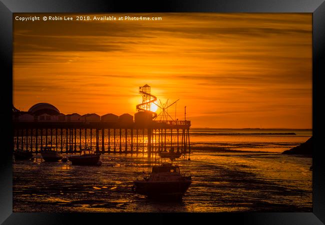 Herne Bay Sunset Framed Print by Robin Lee