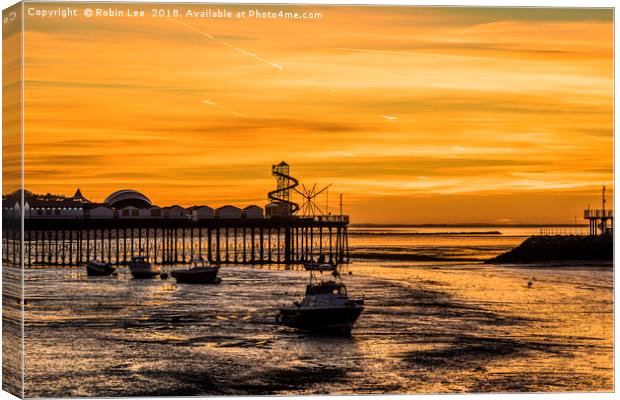 Sunset Herne Bay Pier Canvas Print by Robin Lee