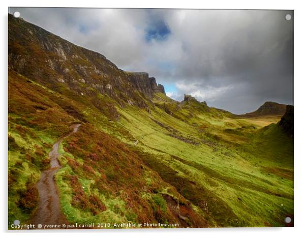The Quirang walk, Isle of Skye Acrylic by yvonne & paul carroll