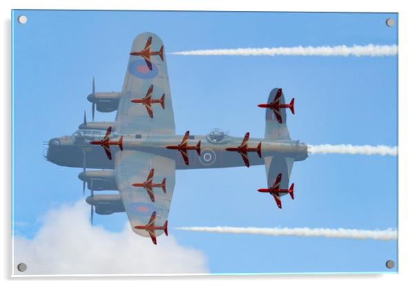 Red Arrows Lancaster formation Acrylic by Oxon Images