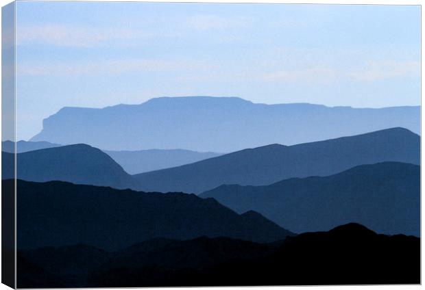 Eilat Mountains Israel soon after dawn Canvas Print by Alan Humphreys