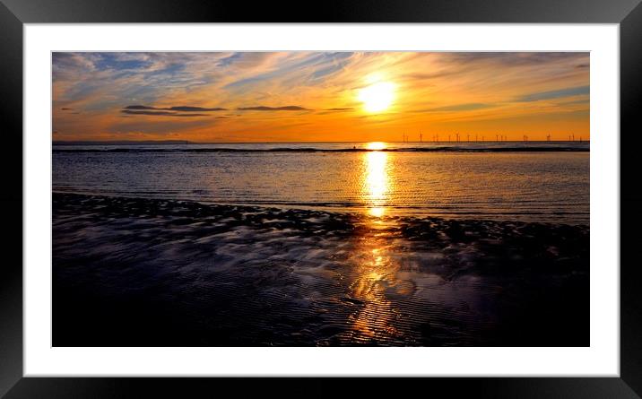 ripples in the sand Framed Mounted Print by sue davies