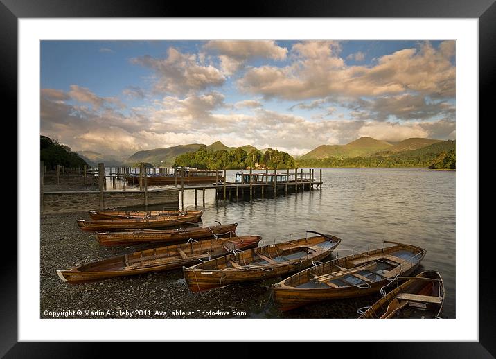 Pleasure Boats on Derwent Water Framed Mounted Print by Martin Appleby