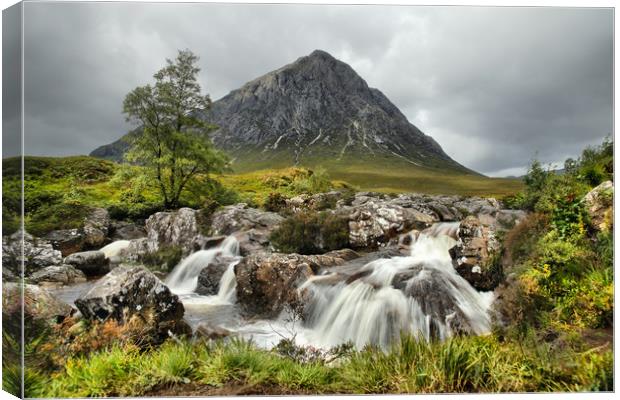 Etive waterfall in early Autumn Canvas Print by JC studios LRPS ARPS