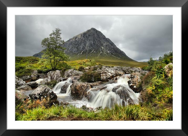 Etive waterfall in early Autumn Framed Mounted Print by JC studios LRPS ARPS