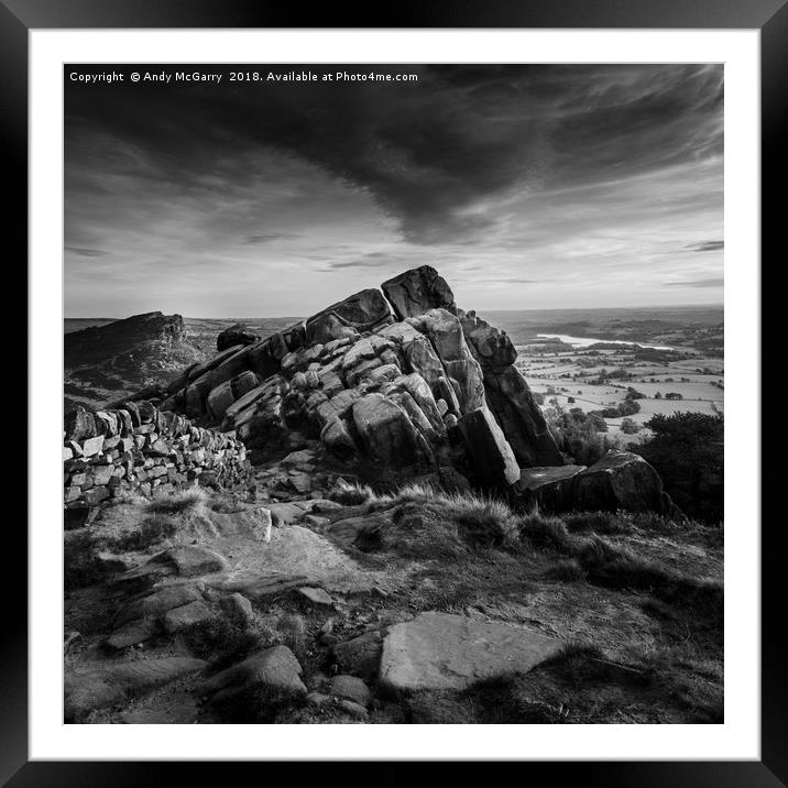 Hen Cloud and Roaches Black and White Framed Mounted Print by Andy McGarry