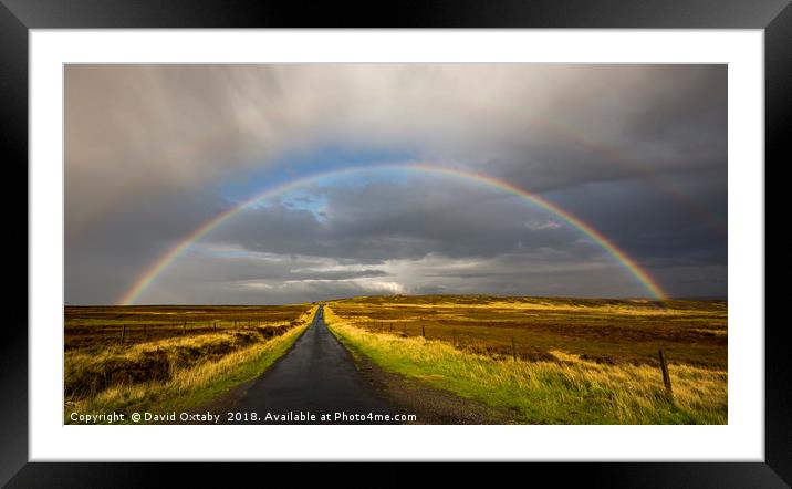 Double Rainbow over Ilkley Moor Framed Mounted Print by David Oxtaby  ARPS