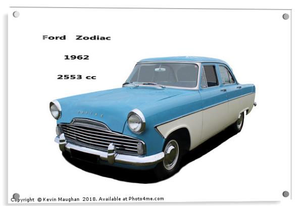 Ford Zodiac 1962 Acrylic by Kevin Maughan