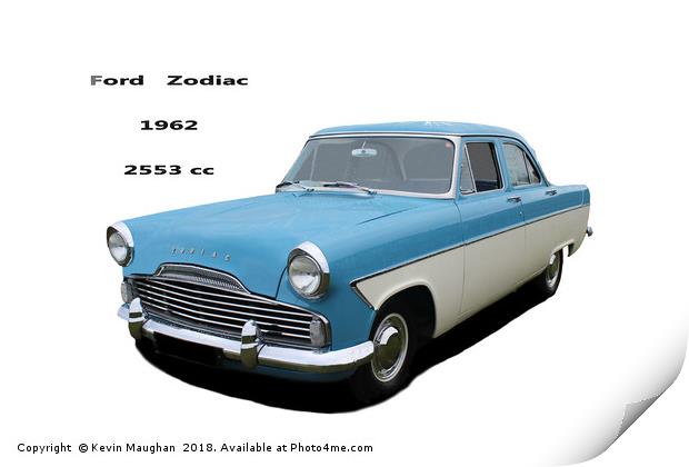 Ford Zodiac 1962 Print by Kevin Maughan