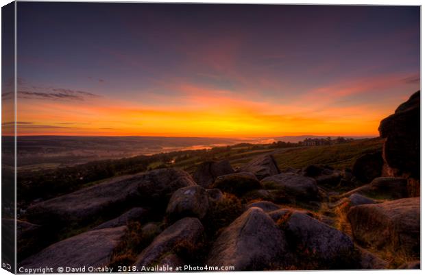 Sunrise over Ilkley Moor Canvas Print by David Oxtaby  ARPS