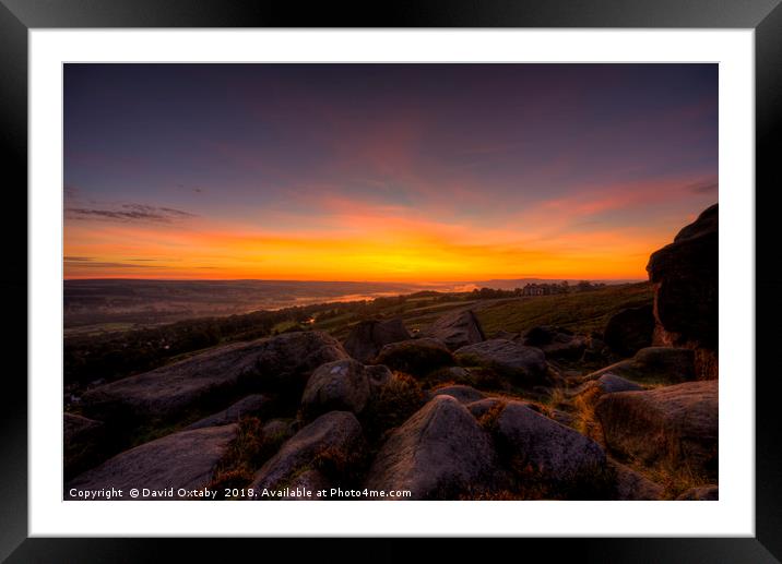Sunrise over Ilkley Moor Framed Mounted Print by David Oxtaby  ARPS