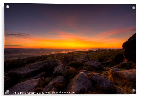 Sunrise over Ilkley Moor Acrylic by David Oxtaby  ARPS