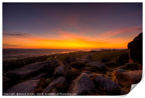 Sunrise over Ilkley Moor Print by David Oxtaby  ARPS