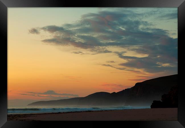 Sandwood Bay at Sunset Framed Print by Derek Beattie