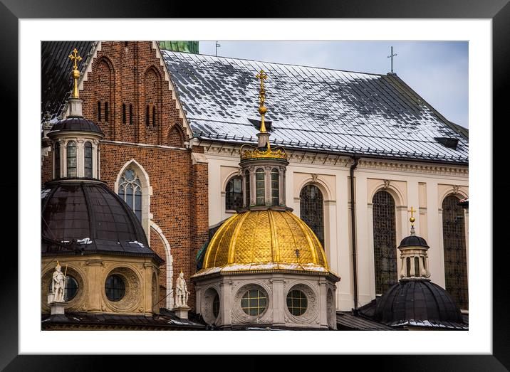 Roof on Wawel Cathedral, Krakow Framed Mounted Print by George Robertson