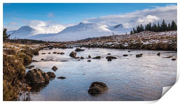 Scottish Winter Mountains Print by George Robertson