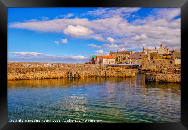 Looking across Portsoy Harbour Framed Print by Rosaline Napier