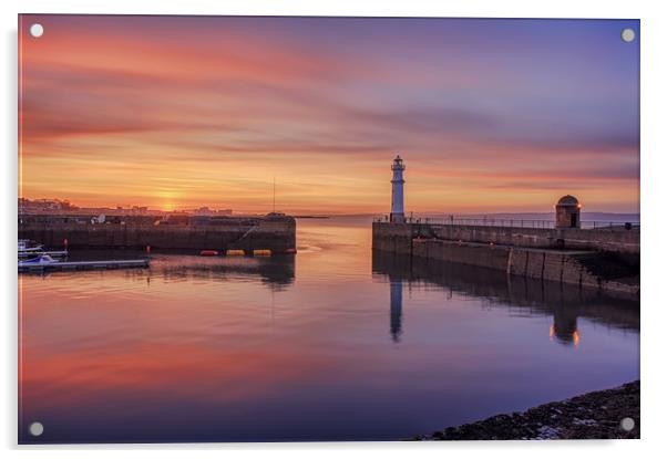 Newhaven lighthouse at dusk Acrylic by Miles Gray