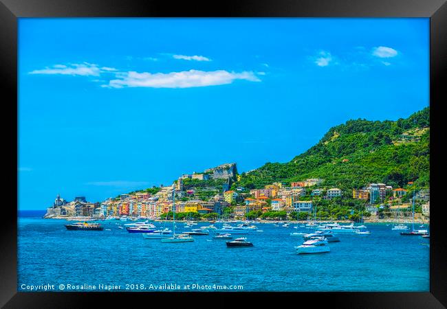 Porto Venere boats Framed Print by Rosaline Napier