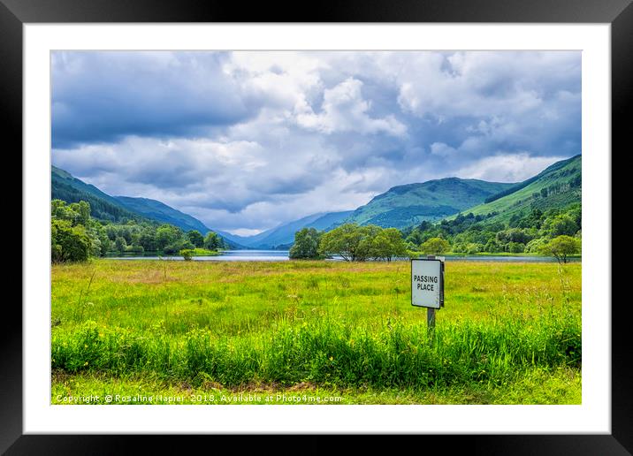 Loch Voil and Passing Place Sign  Framed Mounted Print by Rosaline Napier