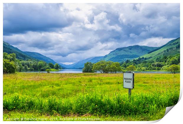 Loch Voil and Passing Place Sign  Print by Rosaline Napier