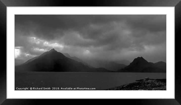 Overcast Cuillin Framed Mounted Print by Richard Smith