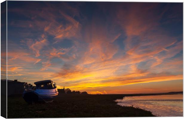 Loughor estuary sunset Canvas Print by Leighton Collins
