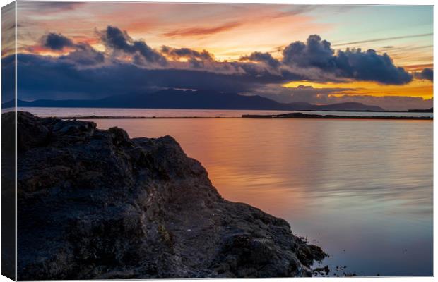 Sunset Over Looking Arran Canvas Print by Chris Wright