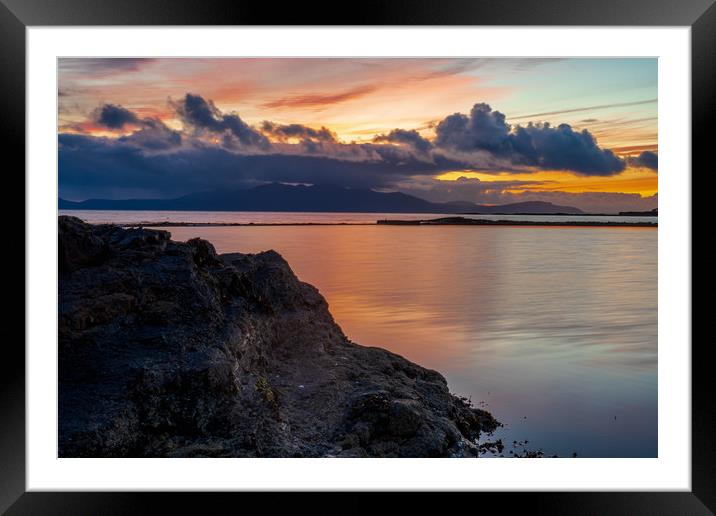 Sunset Over Looking Arran Framed Mounted Print by Chris Wright
