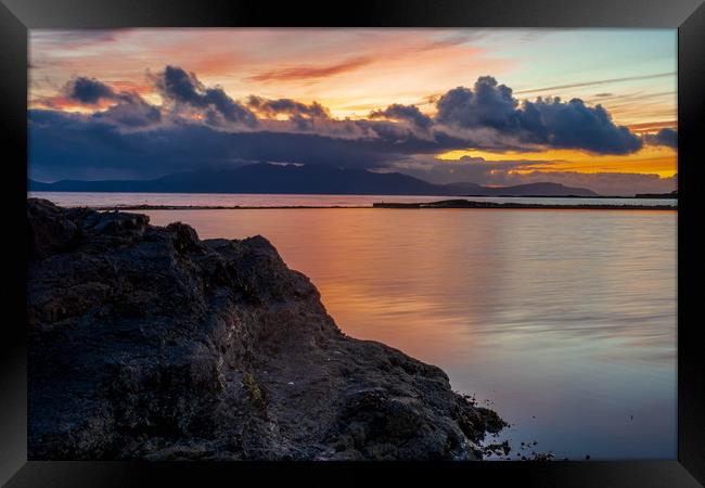 Sunset Over Looking Arran Framed Print by Chris Wright