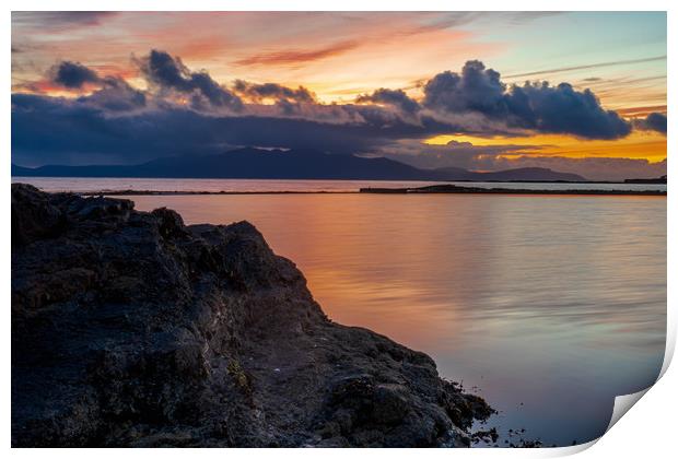 Sunset Over Looking Arran Print by Chris Wright