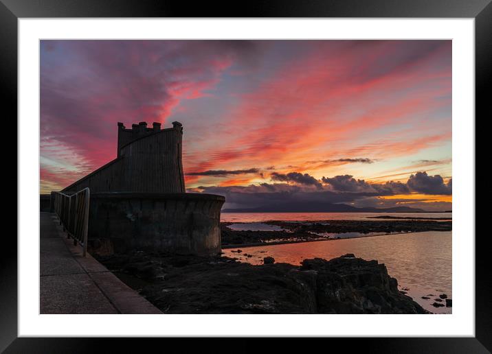 Sunset Over Looking Arran Framed Mounted Print by Chris Wright