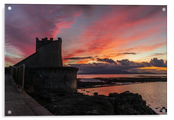 Sunset Over Looking Arran Acrylic by Chris Wright