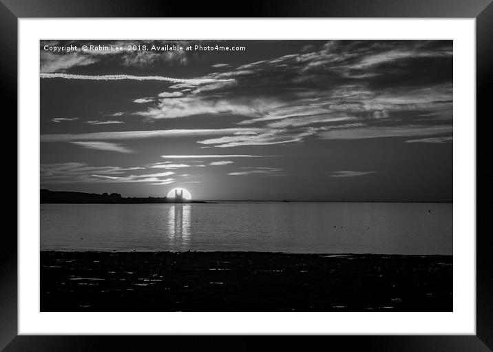 Reculver Towers looking eerie in the sunset Framed Mounted Print by Robin Lee