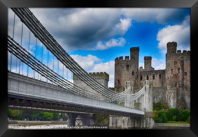 Conwy Castle and Bridge Framed Print by Angela Wallace