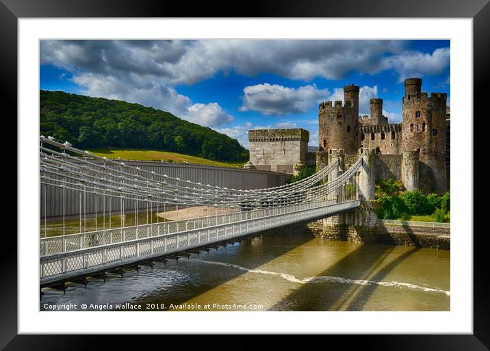 Bridge at Conwy Castle Framed Mounted Print by Angela Wallace